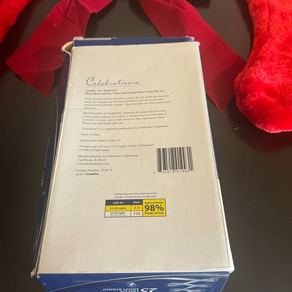 Christmas supplies! X2 stockings, bow, and white lights! - Picture 8 of 8